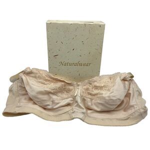 Trulife Naturalwear Pocketed Mastectomy Bra with‎ Pearls Nude/Beige NWT 44B